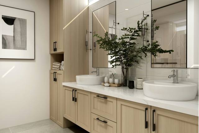 Double vanity · vessel sinks
